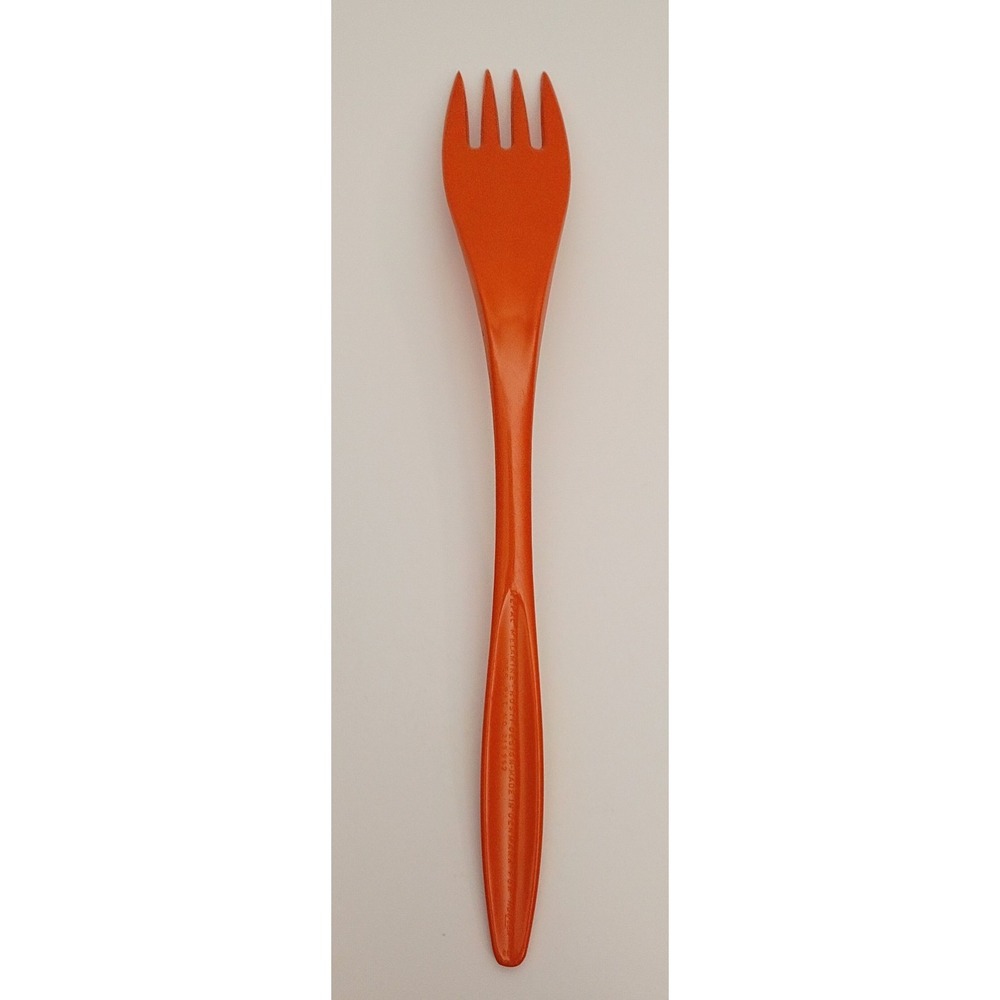 Vintage Hutzler Rosti Orange Melamine 12" Angled Serving Fork Denmark MCM Retro